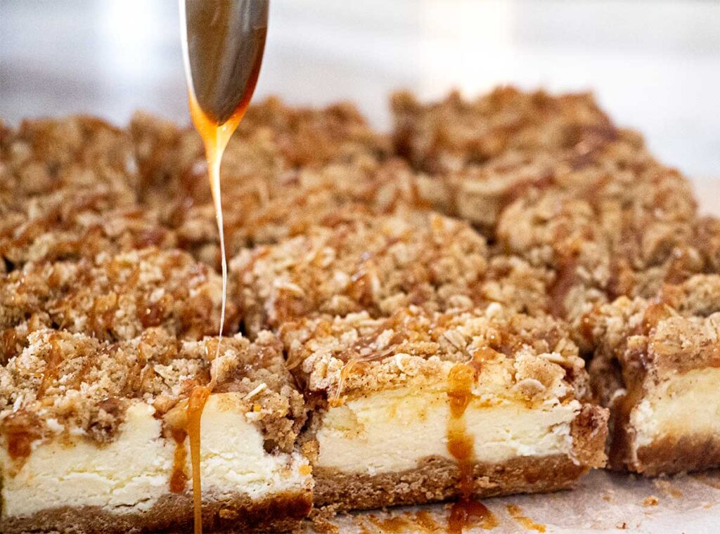 Caramel Apple Cheesecake Bars The Honeybee